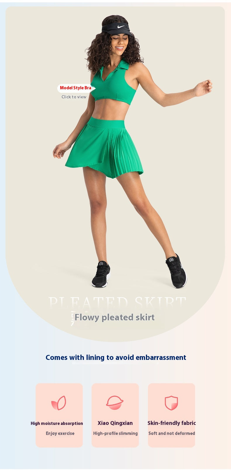 Cooling Three Points Exercise Skort Fashion Yoga Cross Front Pleated Skirt Tennis Skirt