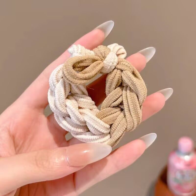 High Ponytail Hair Tie Colorful Braided