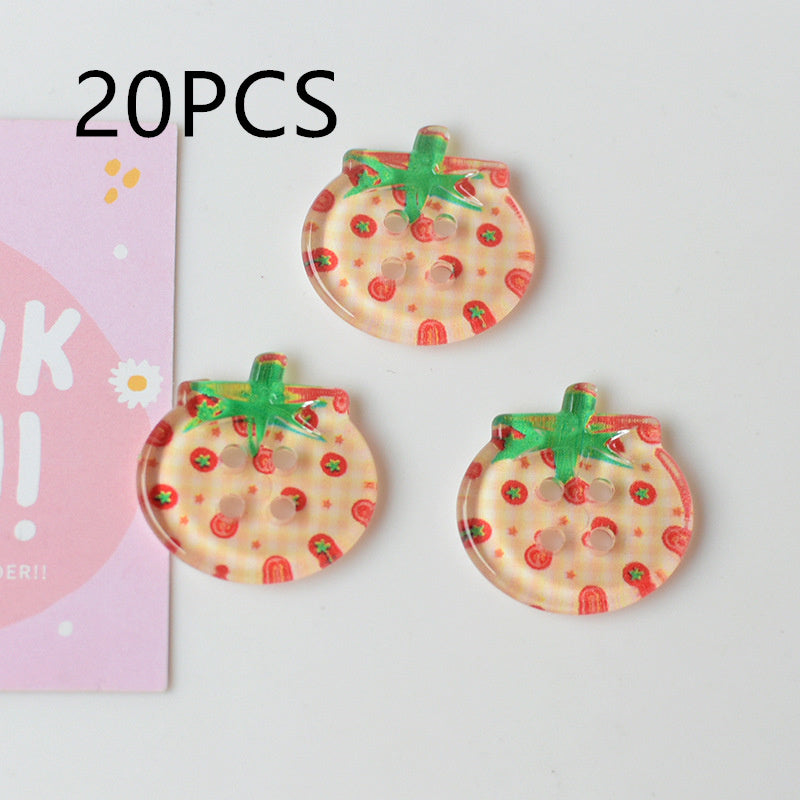 Portable Home Cute Tomato Button Ornament Accessories