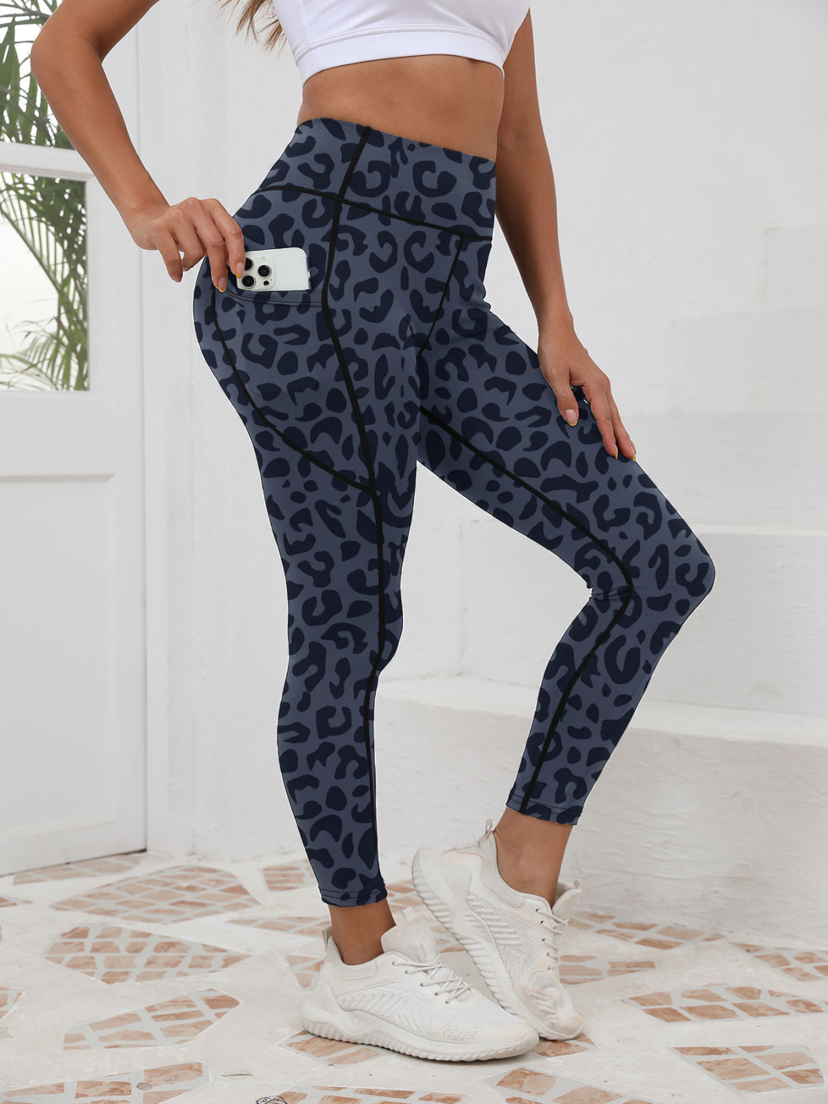 Women's New Leopard Print High-Waisted High-Stretch Sports Yoga Pants, Butt-Lifting Running Leggings
