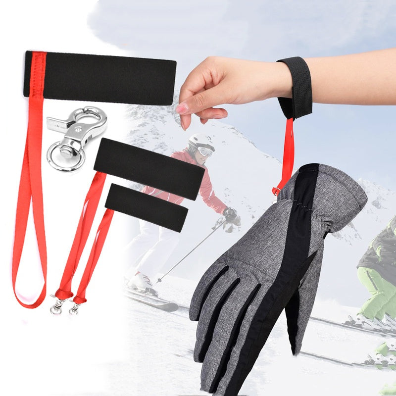 Outdoor Sports Ski Gloves With An Anti-loss Lanyard