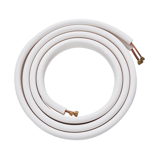 16FT Mini Split Line Set, 1/4" & 3/8" O.D Copper Pipes Tubing And Triple-Layer Insulation, For Air Conditioning Or Heating Pump Equipment & HVAC With Rich Accessories (18ft Connection Cable)