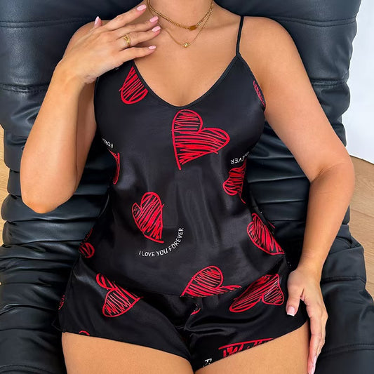 Women's Spring Summer Backless Camisole Two-Piece Set For Home Wear