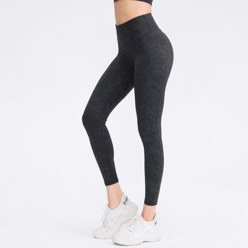 Naked Women Sense Printed Yoga High Waist Hip Lift Sports Stretch Leggings