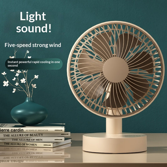 Compact Desktop Charging Fan For Home And Office