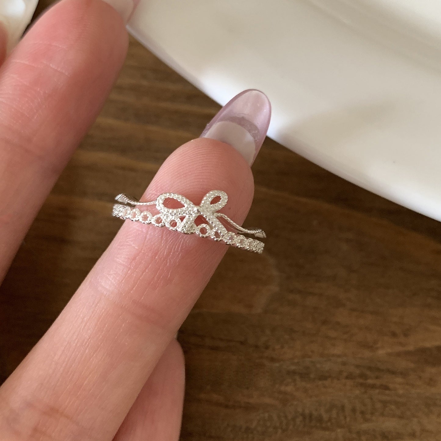 Ins Trendy 925 Silver Korean Style Open Finger Ring