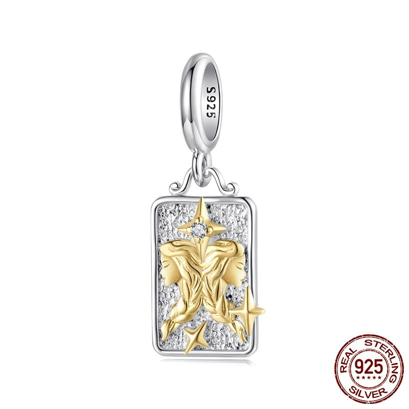 S925 Sterling Silver Twelve Constellation Pendant Ornaments Accessories