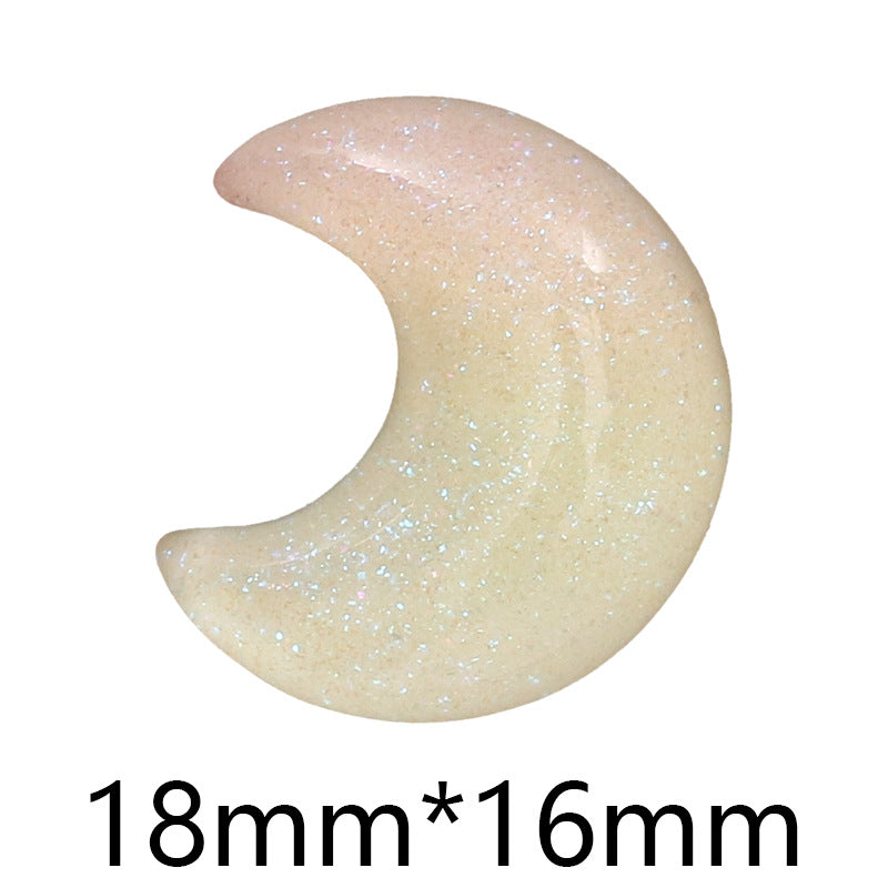 Transparent Glitter Star Moon Rainbow Flower Resin Ornament Accessories
