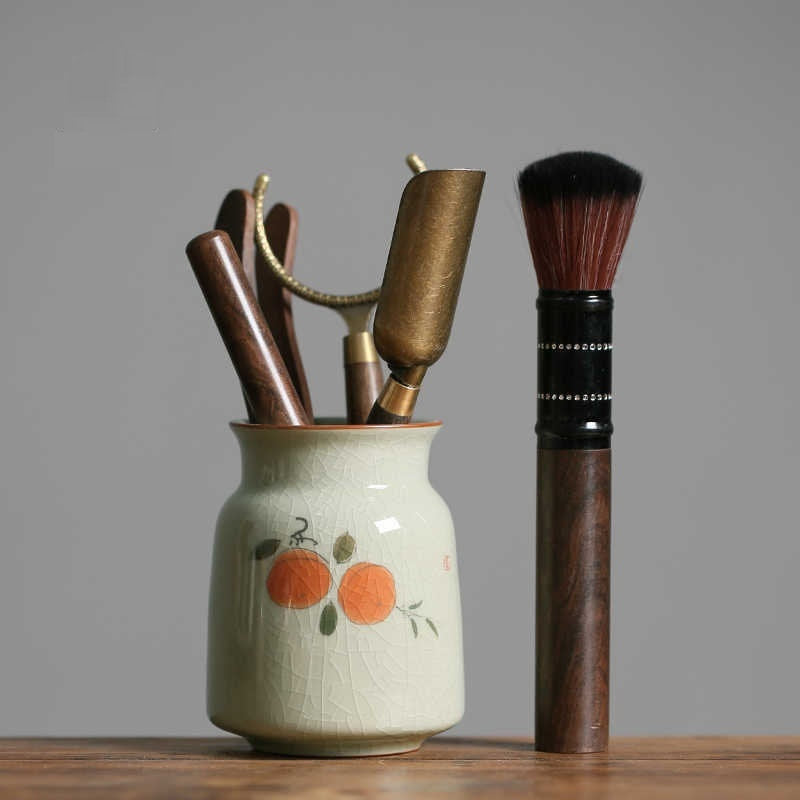 Hand Painted Persimmon Six Gentlemen Celadon Underglaze Tea Ceremony Tea Culture Accessories