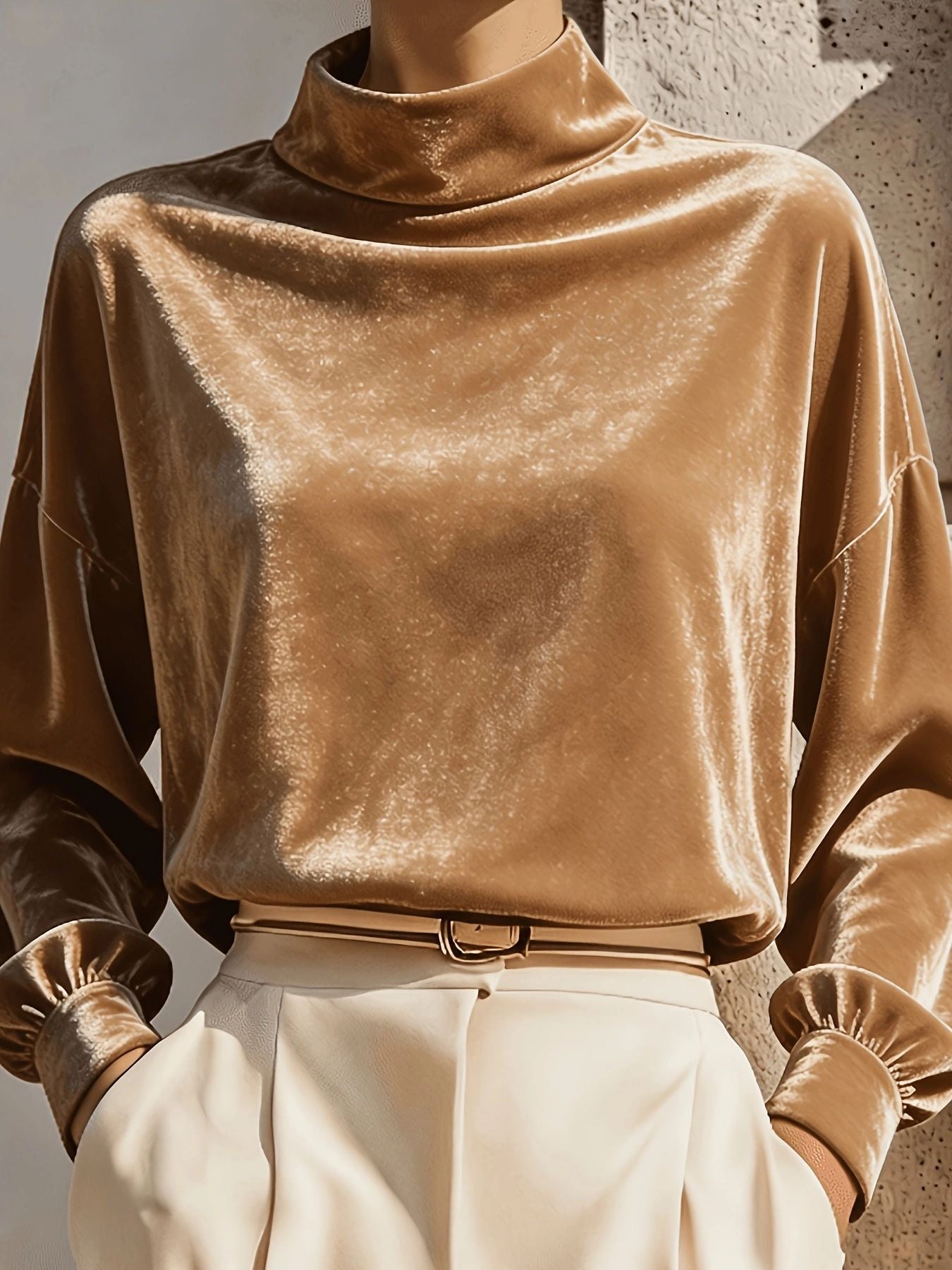 Loose-fitting Long-sleeved Turtleneck Casual Fashion Top