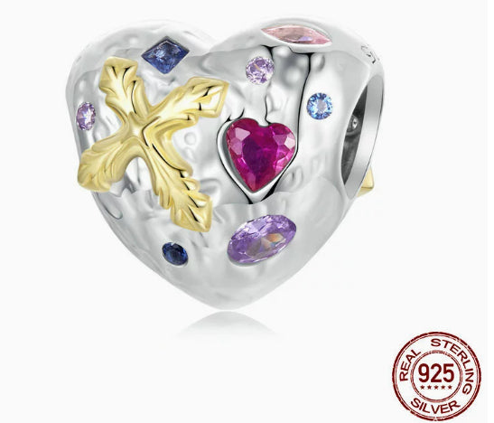 Niche Dark-style DIY Bracelet Beads Tarot Card And Cross Pendants S925 Silver Charm Accessories