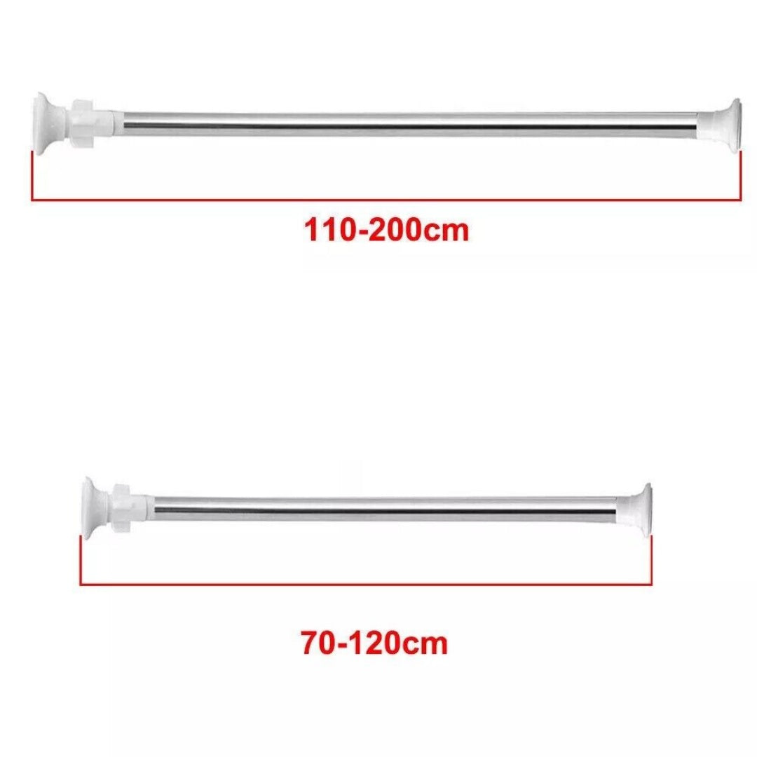 Heavy Duty Extendable Telescopic Shower Curtain Pole Rail Rod Bath Door Window-110