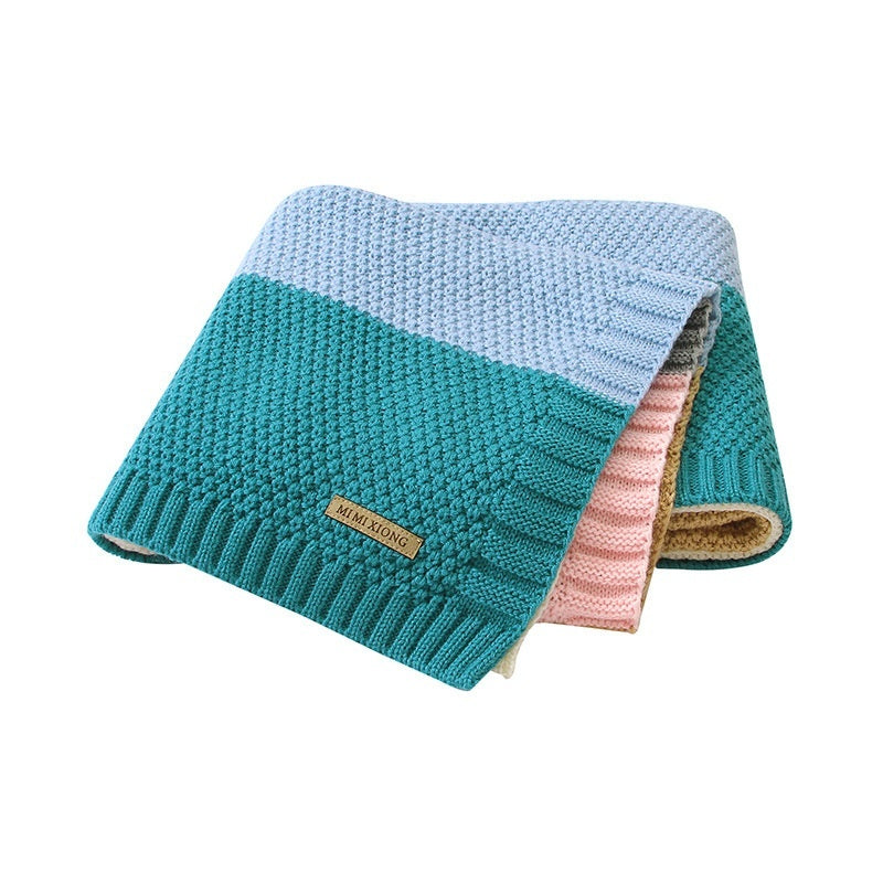 INS Best-selling Knitted Rainbow Swaddle Blanket For Boys And Girls