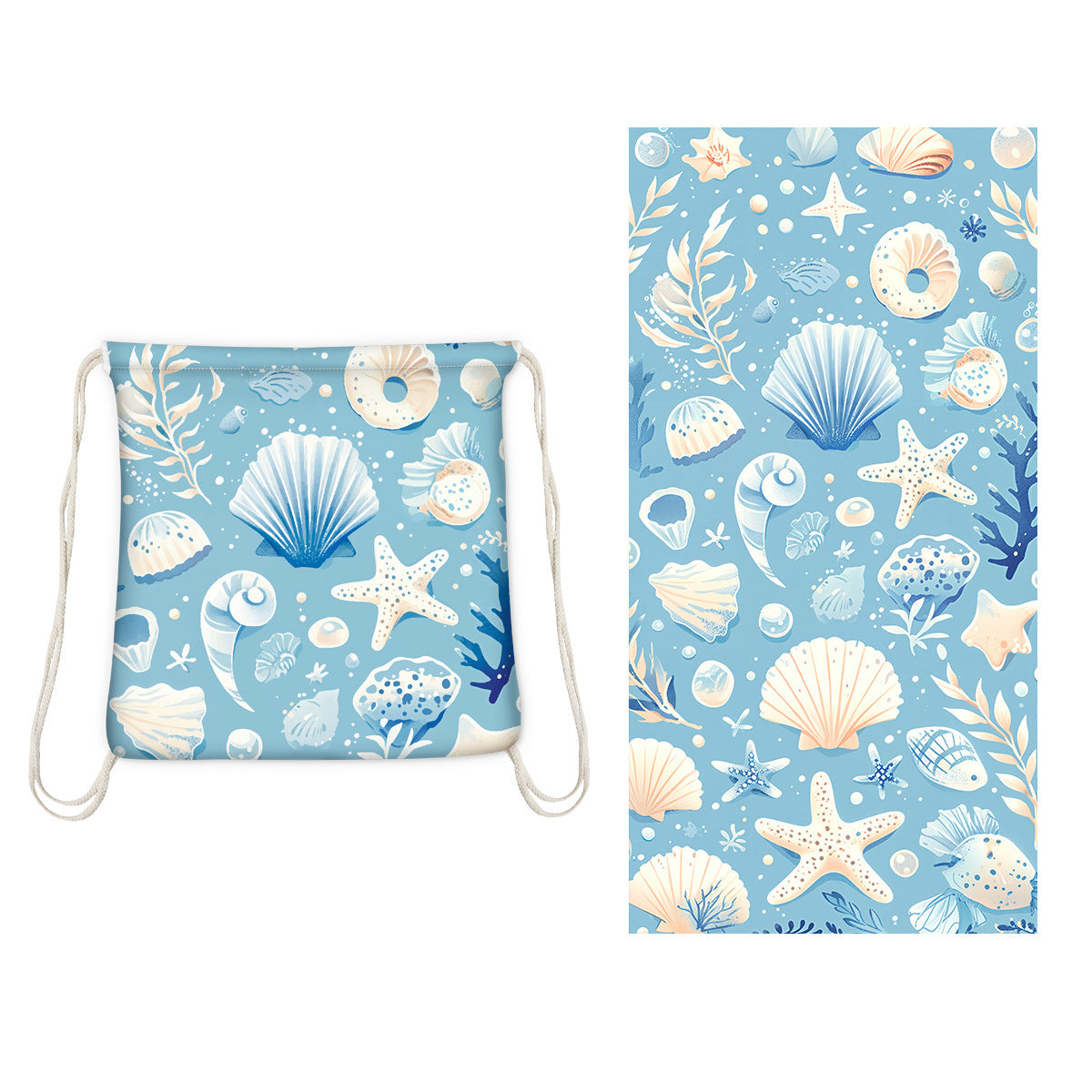 Beach Towel With Integrated Bag Portable Storage Backpack Printed Towel Bath Towel