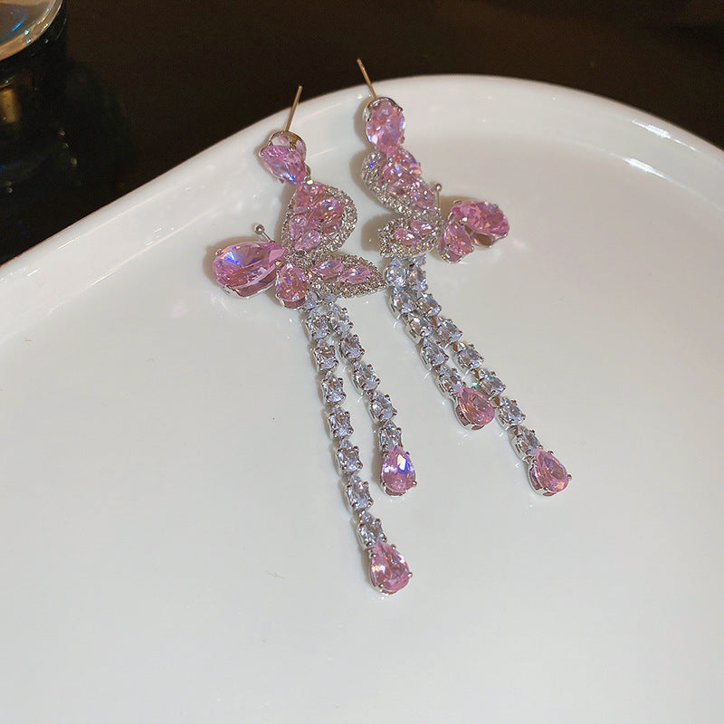 Geometric Pendant Earrings Women Vintage CZ Studs Retro Diamond Drop Fashion Jewelry