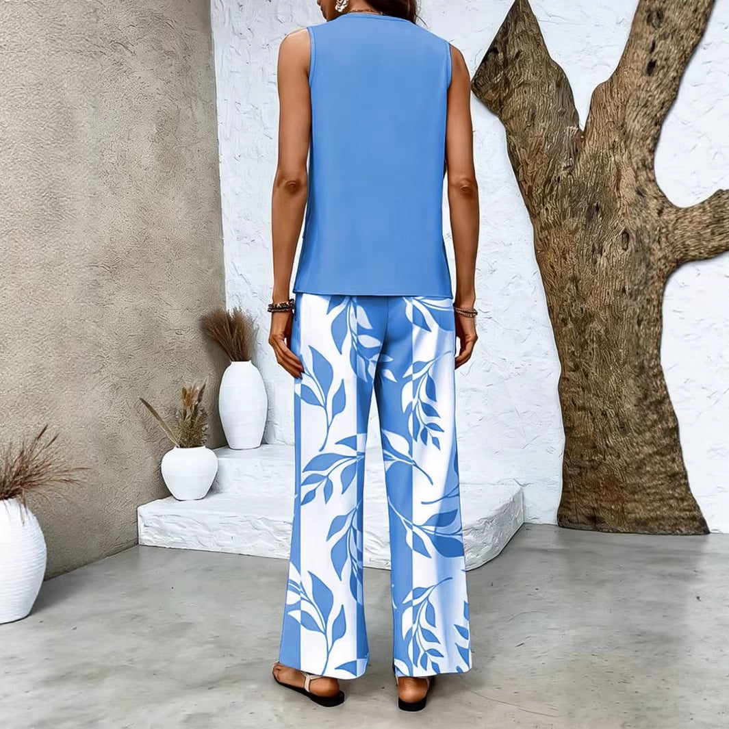 Summer Fashion Casual Women's Sleeveless Set