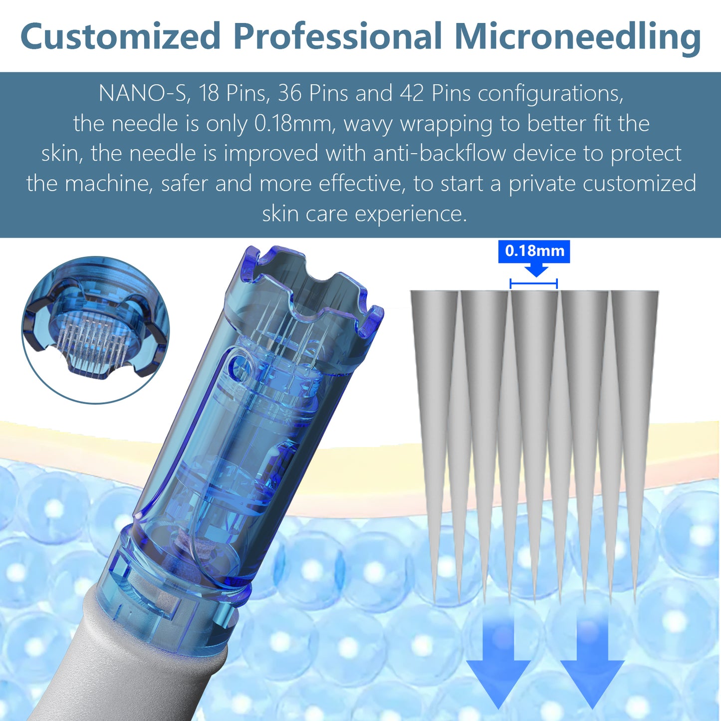 Electric Microneedle Derma Roller Pen With 15pcs Replacement Kit - Microneeding 0.25 Mm Derma Roller Beauty Pen For Women Men Tools