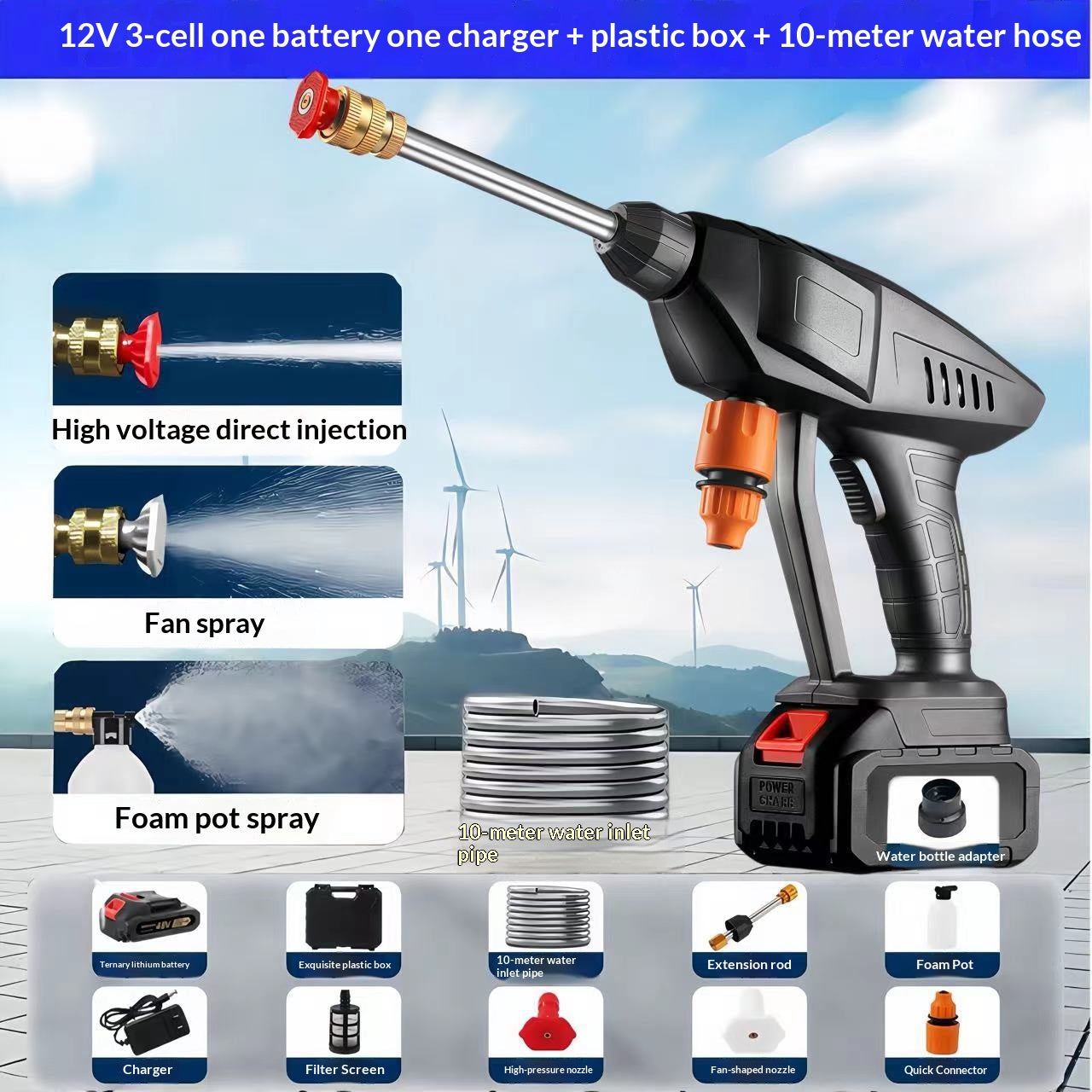 Cross-border Wireless High-pressure Car Wash Water Gun For Home Use