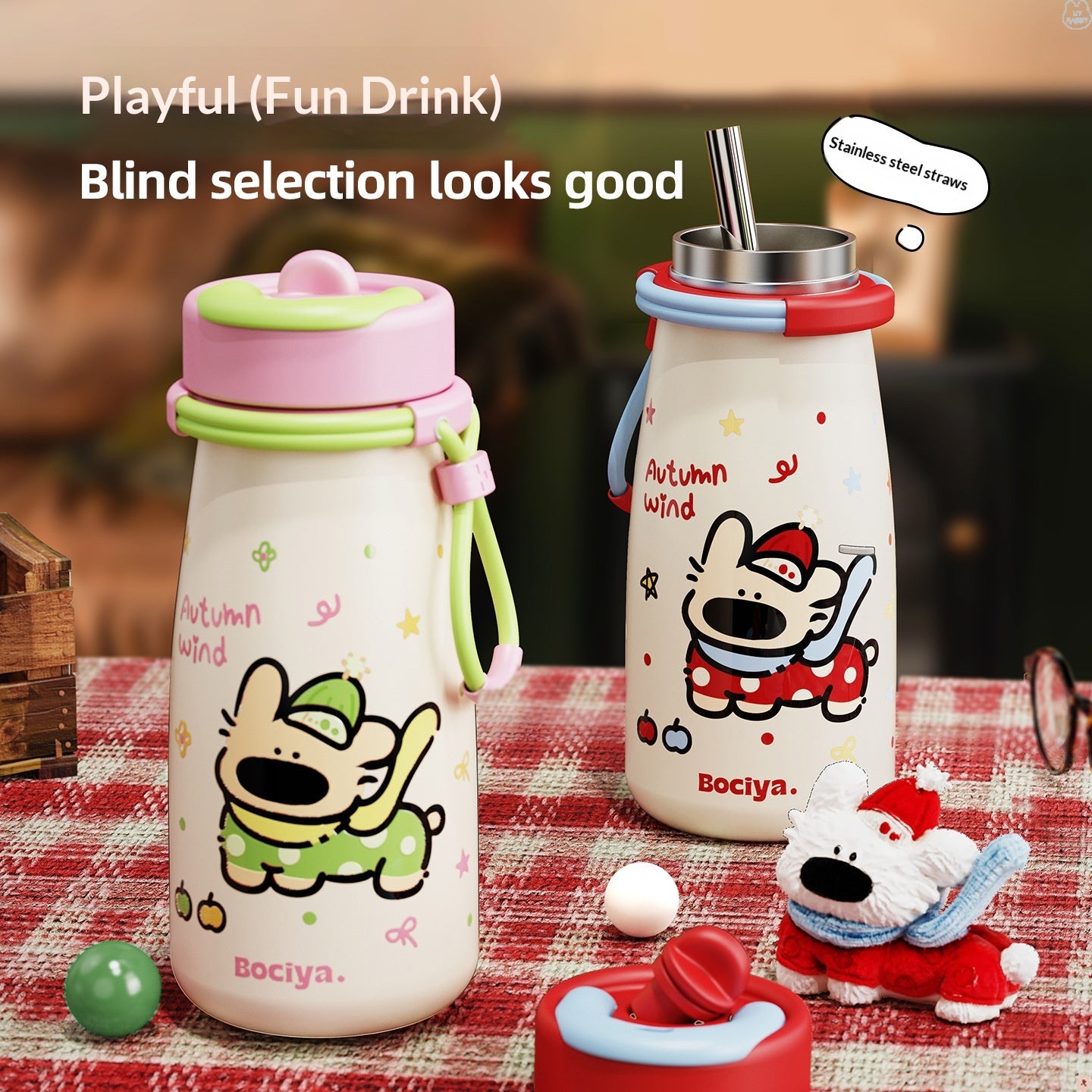 Portable Instagram-style Gift Cute Straw Cup