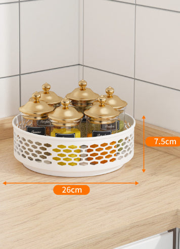 Kitchen Shelf Floor-standing Rotating Spice Rack Carbon Steel
