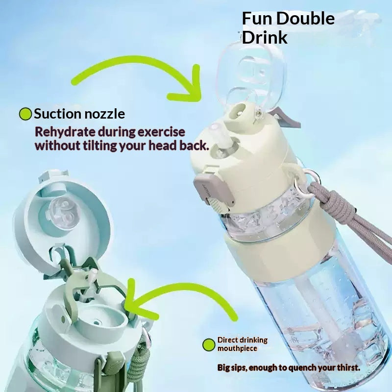 Summer Outdoor Mens Water Bottle With Straw
