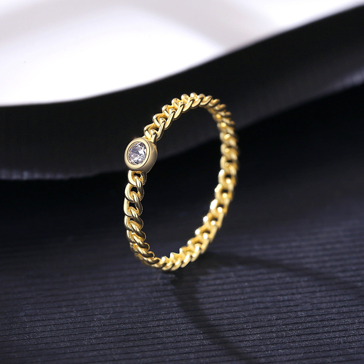 Twist Gold Ring 925 Silver Ring Gold Korean Style Light Luxury