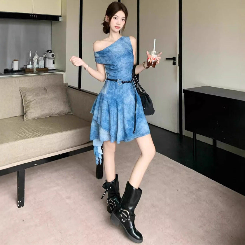 Summer New Light-sophisticated Style Blue Dress