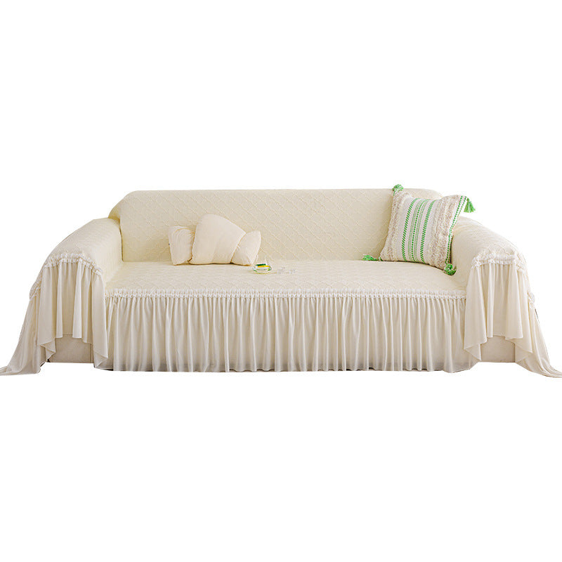 Cream Style Summer Ice Silk Sofa Cover Cloth Summer Cooling Anti-scratching Full Covered Cover
