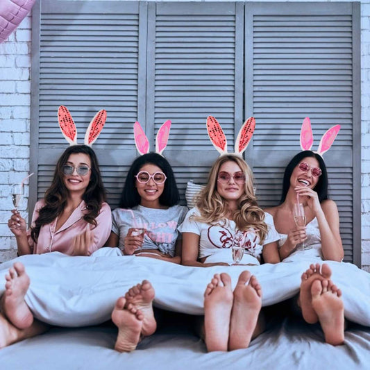 Easter Bunny Costume Set, 4-Piece Set Of Easter Bunny Ear Headbands, Playful Bunny Accessories For The Whole Family—Party Accessory Set