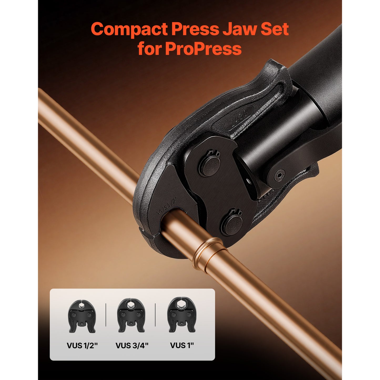 ProPress Jaws For Compact Series Press Tools, 3PCS Pressing Jaws 1 2 , 3 4  1  For ProPress Copper Pipes Connections, Compatible With 24KN Press Tools - Includes Carrying Case