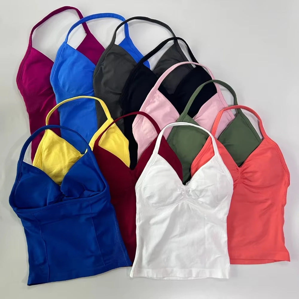 Fashionable Seamless Womens Fitness Shorts Set