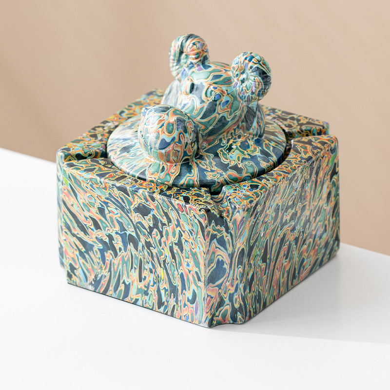 Ceramic Ashtray With Lid Home And Office Decoration