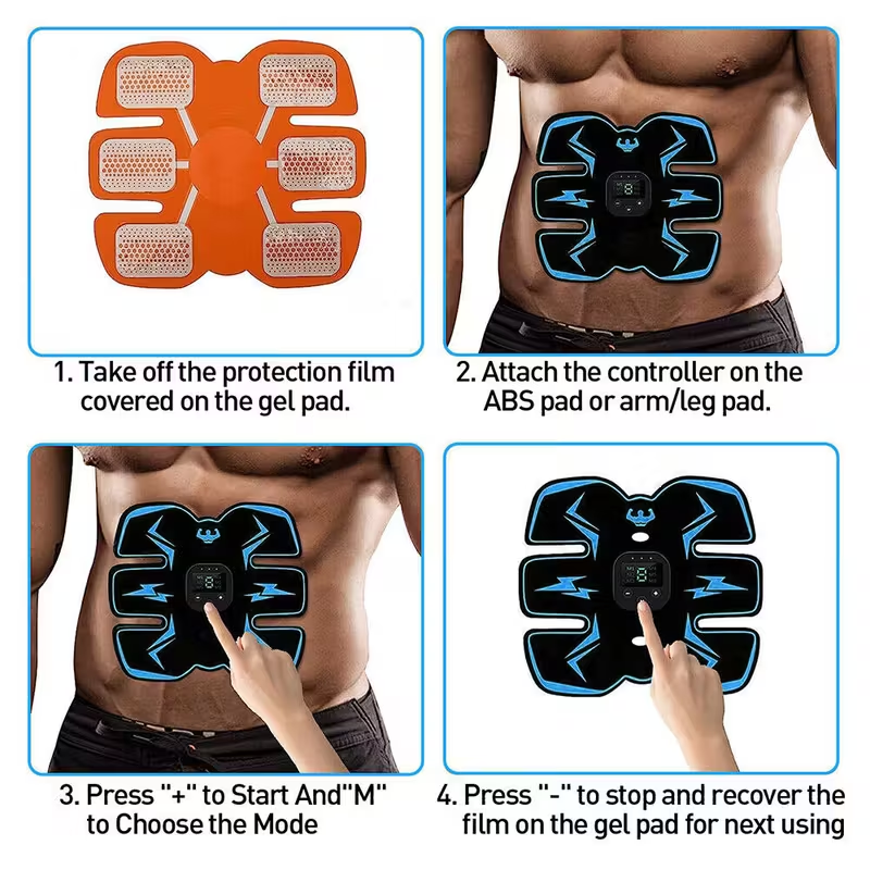 Rechargeable EMS Abdominal Muscle Toning Belt With ABS Stimulator For Fitness Storage & Home Organization