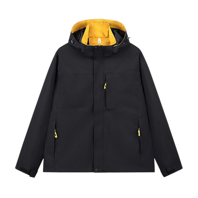 Hooded Fleece Lined Outdoor Three Proof Jacket Streetwear Brand Outerwear