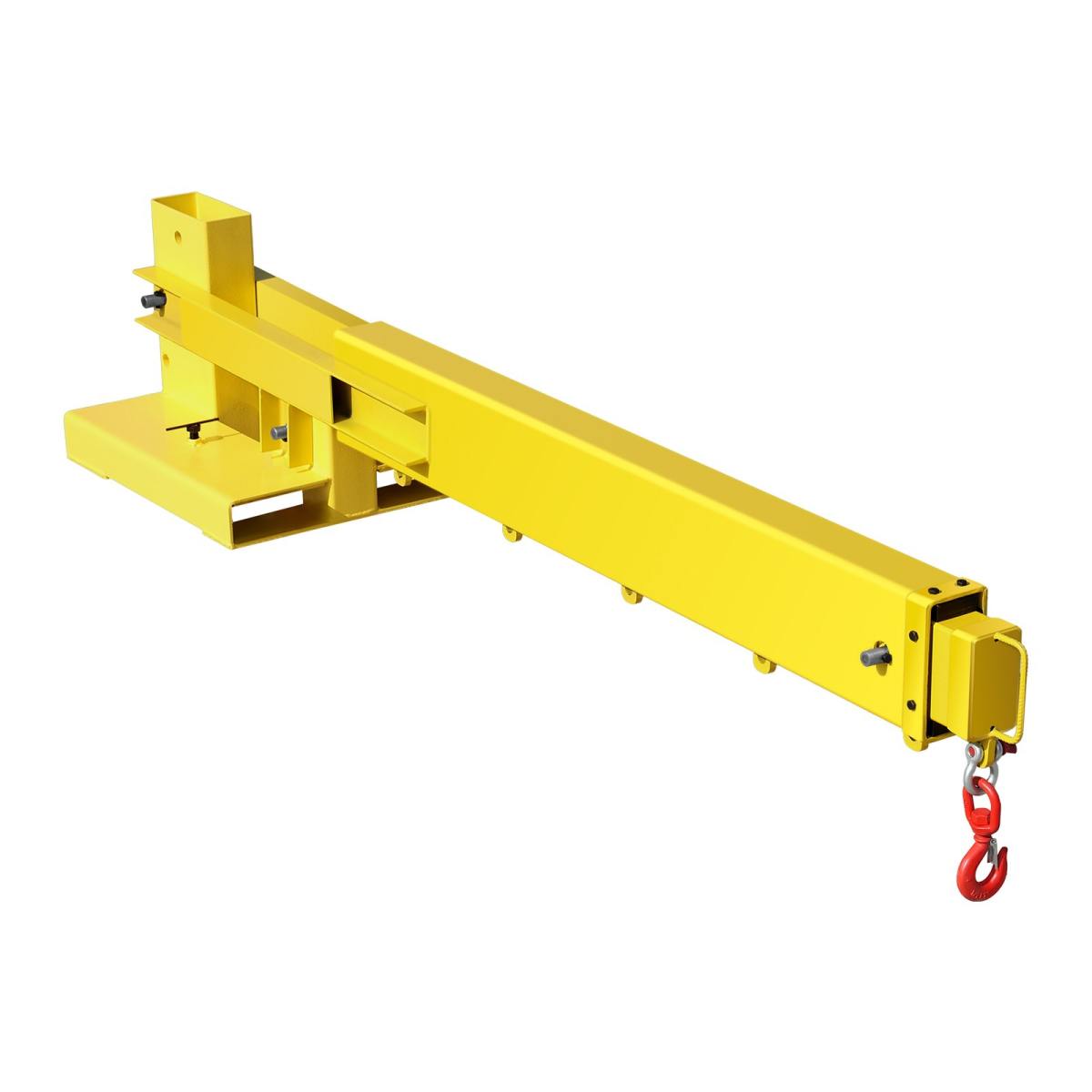Forklift Jib Boom Crane, 6000lbs Capacity, Manual Telescoping Boom Extends Up To 56.1 Inches, Forklift Mobile Crane With 2 Hooks, Adjustable Forklift Crane Attachment For Warehouse, Factories