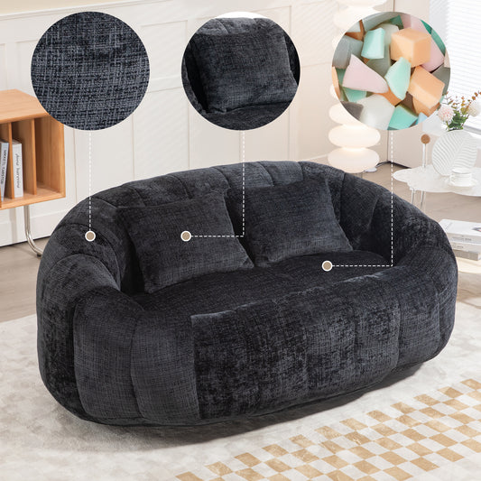 Bean Bag Sofa Lazy Sofa Durable Comfort Lounger High Back Bean Bag Chair Couch For Erwachsene Und Kinder, Indoor  Outdoor, Accent Floor Soft Lounge Chair Black Chenille