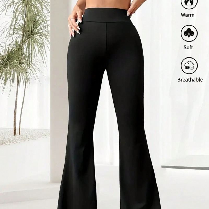Summer Thin Yoga Pants Women's High-Waist Straight-Leg Wide-Leggings