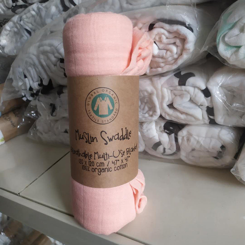 Solid-color Double-layer Gauze Bath Towel