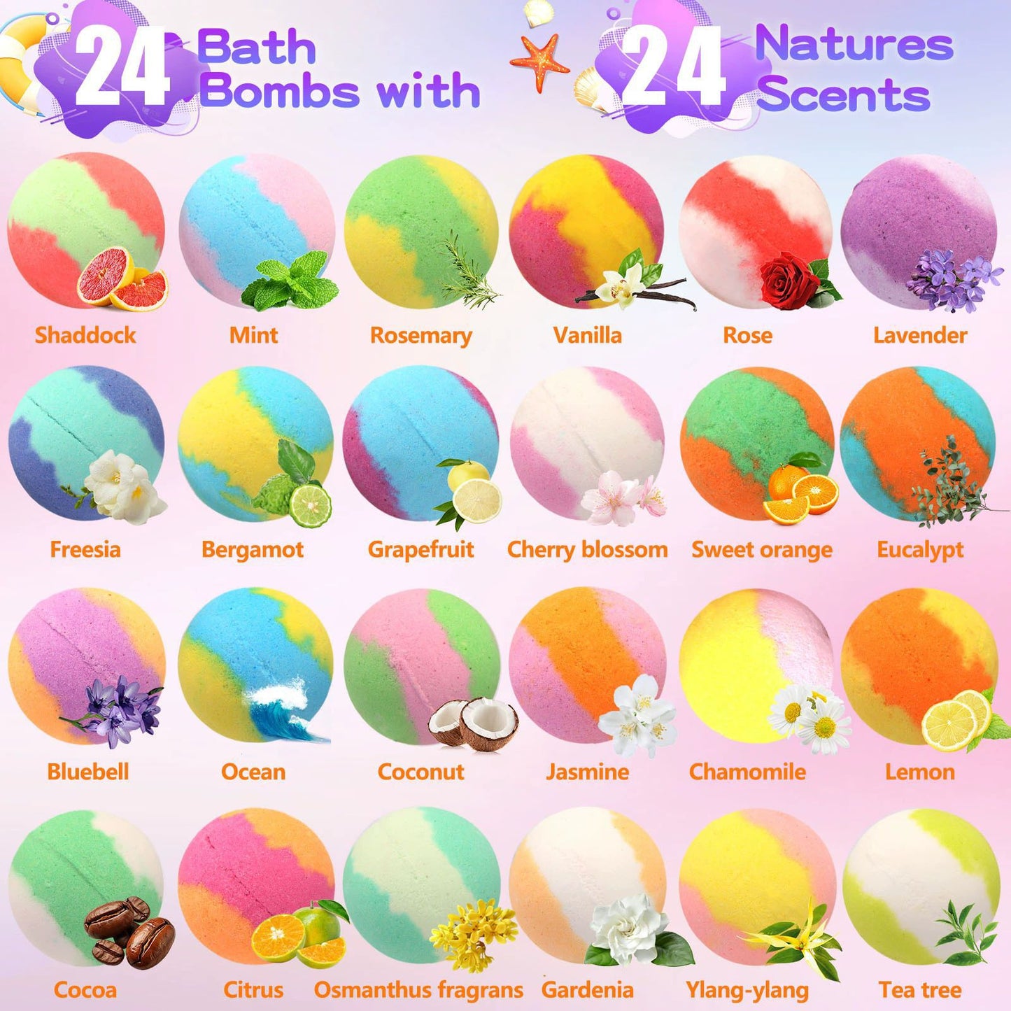 Ocean-themed Toy Bath Salt Balls 70g X 12-piece Set