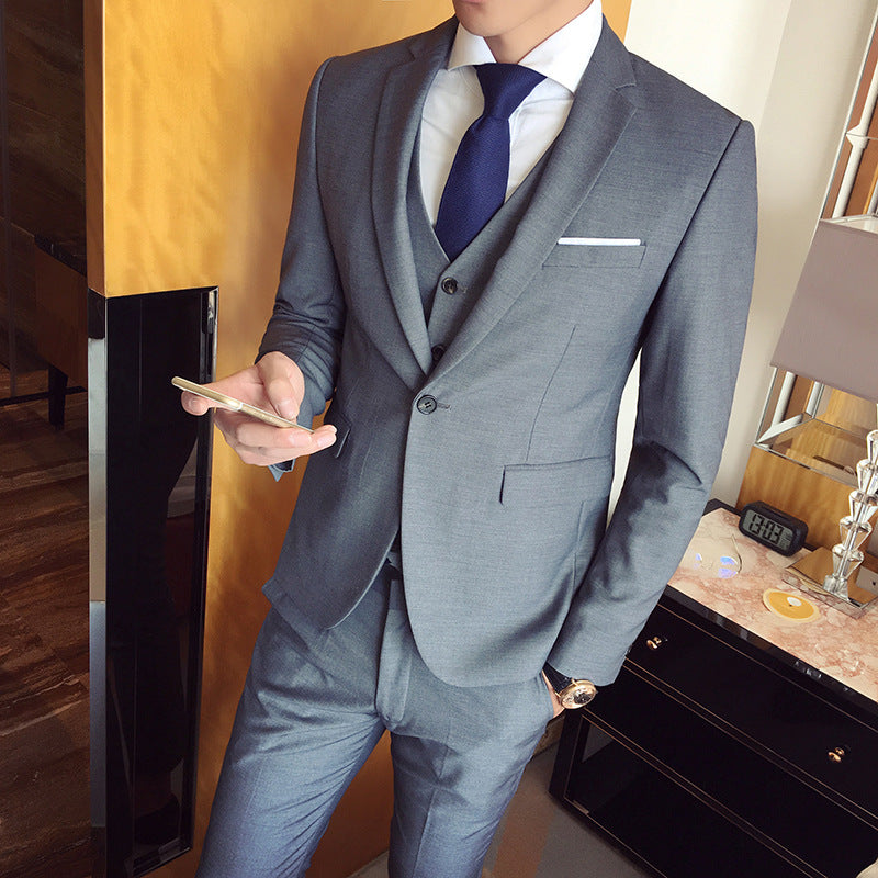 Temperament Men's Three-piece Groom Best Wedding
