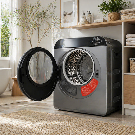 Heavy Duty Tumble Dryer  PTC Ceramic Heater & Stainless Steel Drum, 4 Programs Incl. Cooling Function, Double Safety, Stack Wall Mountable. PCM Housing, Nominal Capacity 3 Kg  Actually 5 Kg .