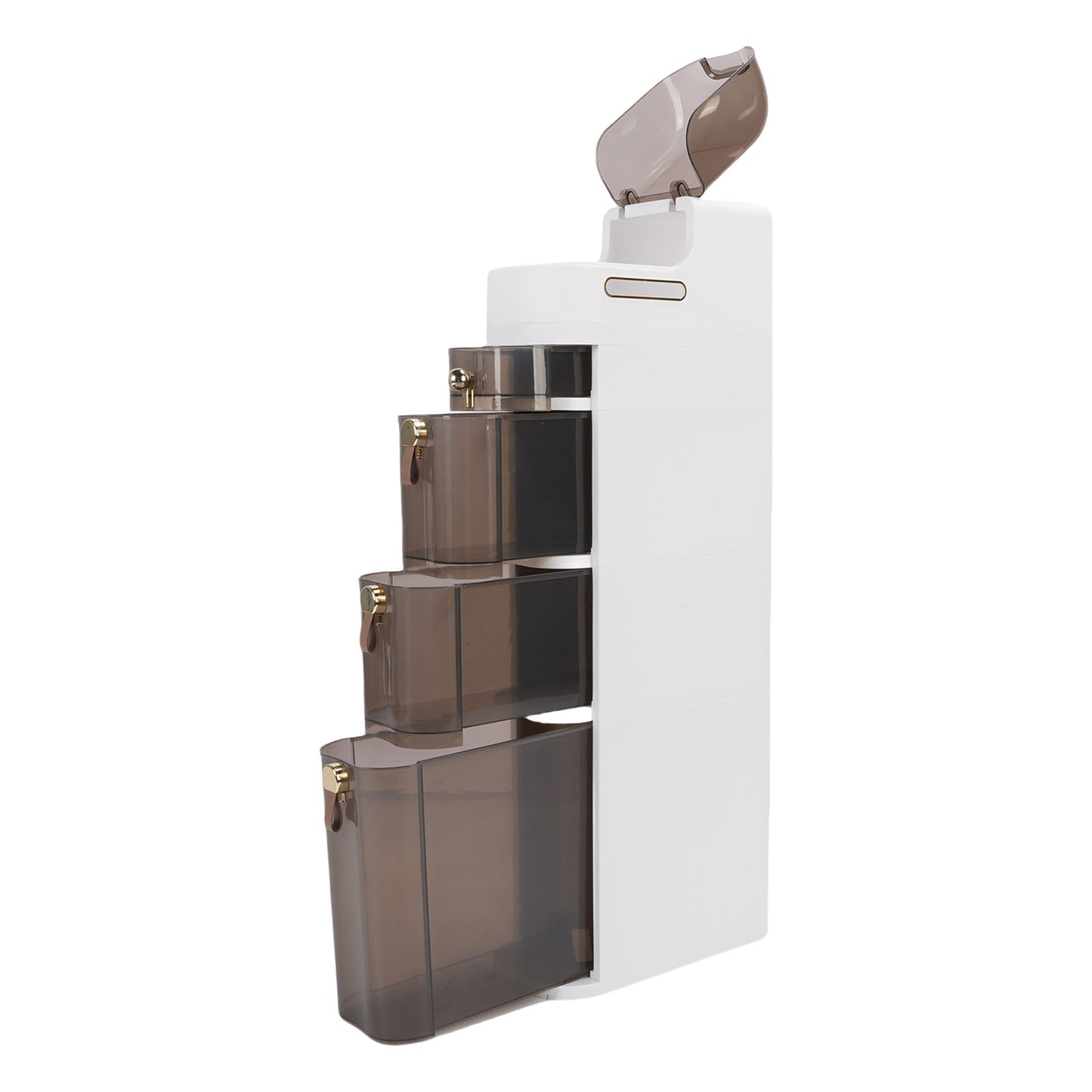 Bathroom Storage Cabinet PP PC Narrow Slim Organizer Small Corner Cabinet With 4 Wheels For Toilet Paper Kitchen Laundry 5 Layer