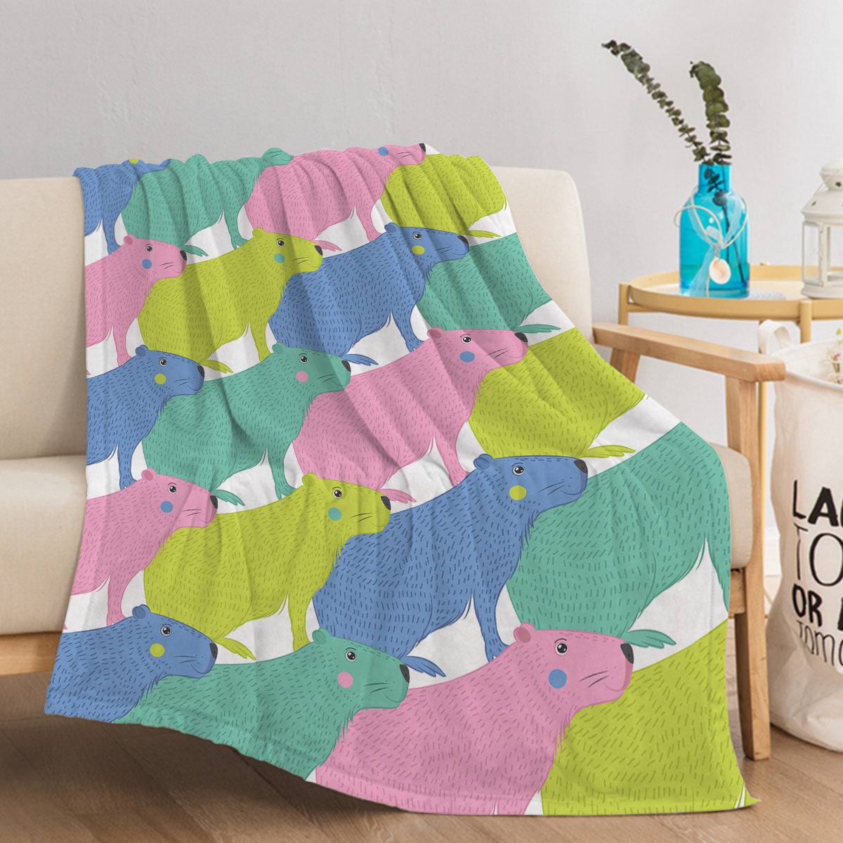 1pc Flannel Cartoon Dolphin Cute Pet Theme Soft And Fluffy Multifunctional Outdoor Beach Camping Living Room Sofa Office Nap Printed Blanket