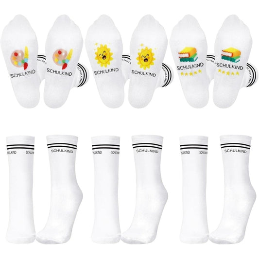 3 Pairs Of Socks, Back-to-school, First Day Of School Socks (white), Fun Socks, Sneaker Socks, First-day-of-school Gift For The First Day Of School, Back-to-school Party Gifts