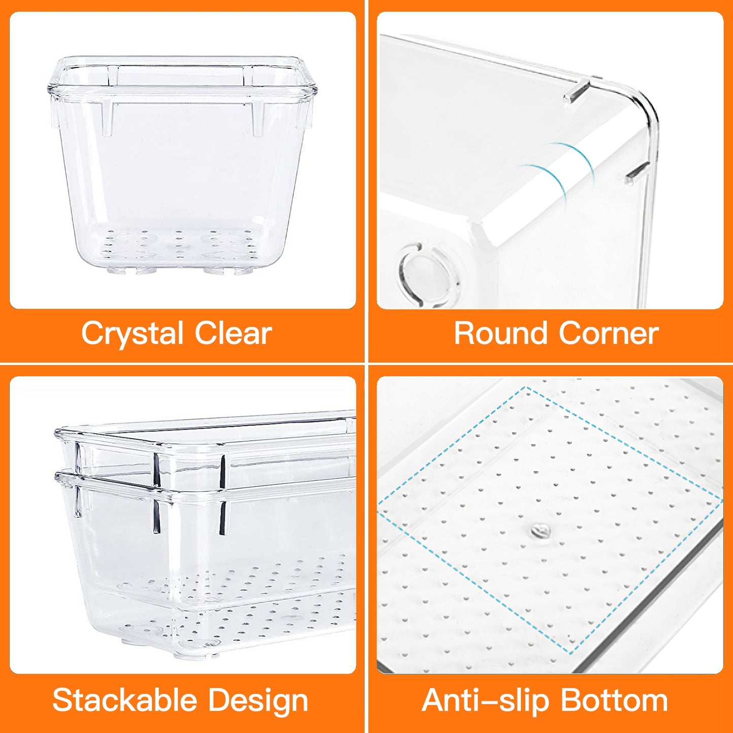 25Pcs Clear Plastic Drawer Organizers Set 4 Sizes Desk Drawer Dividers Trays Storage Bins For Vanity Cabinet Makeup Bathroom Office Kitchen Bedroom Jewelry