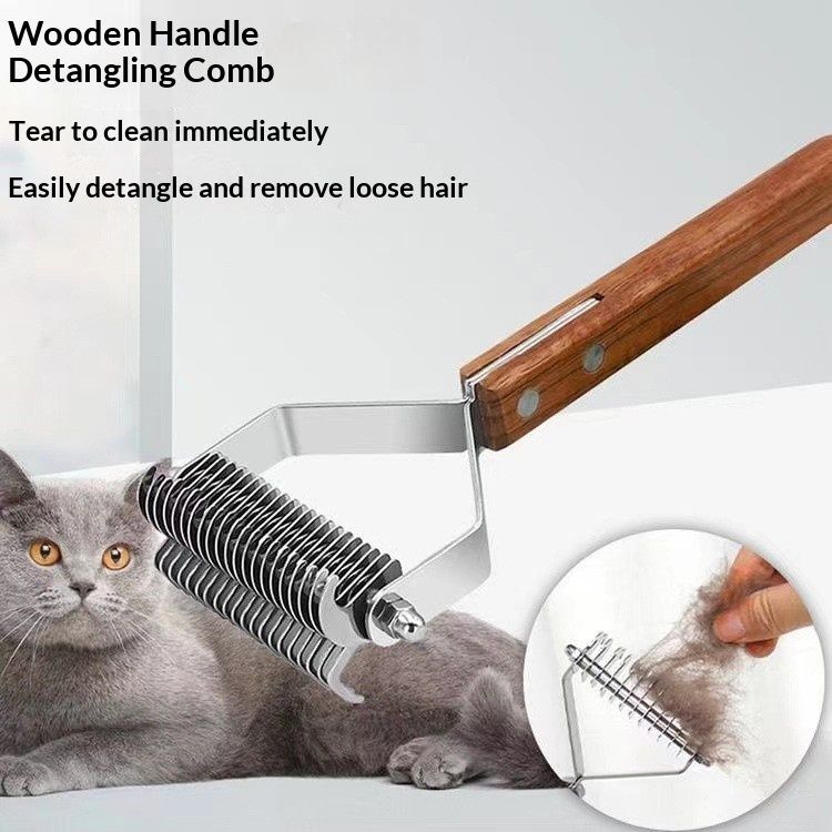 Dog Dematting Comb Anti-tangle And Deshedding Pet Brush