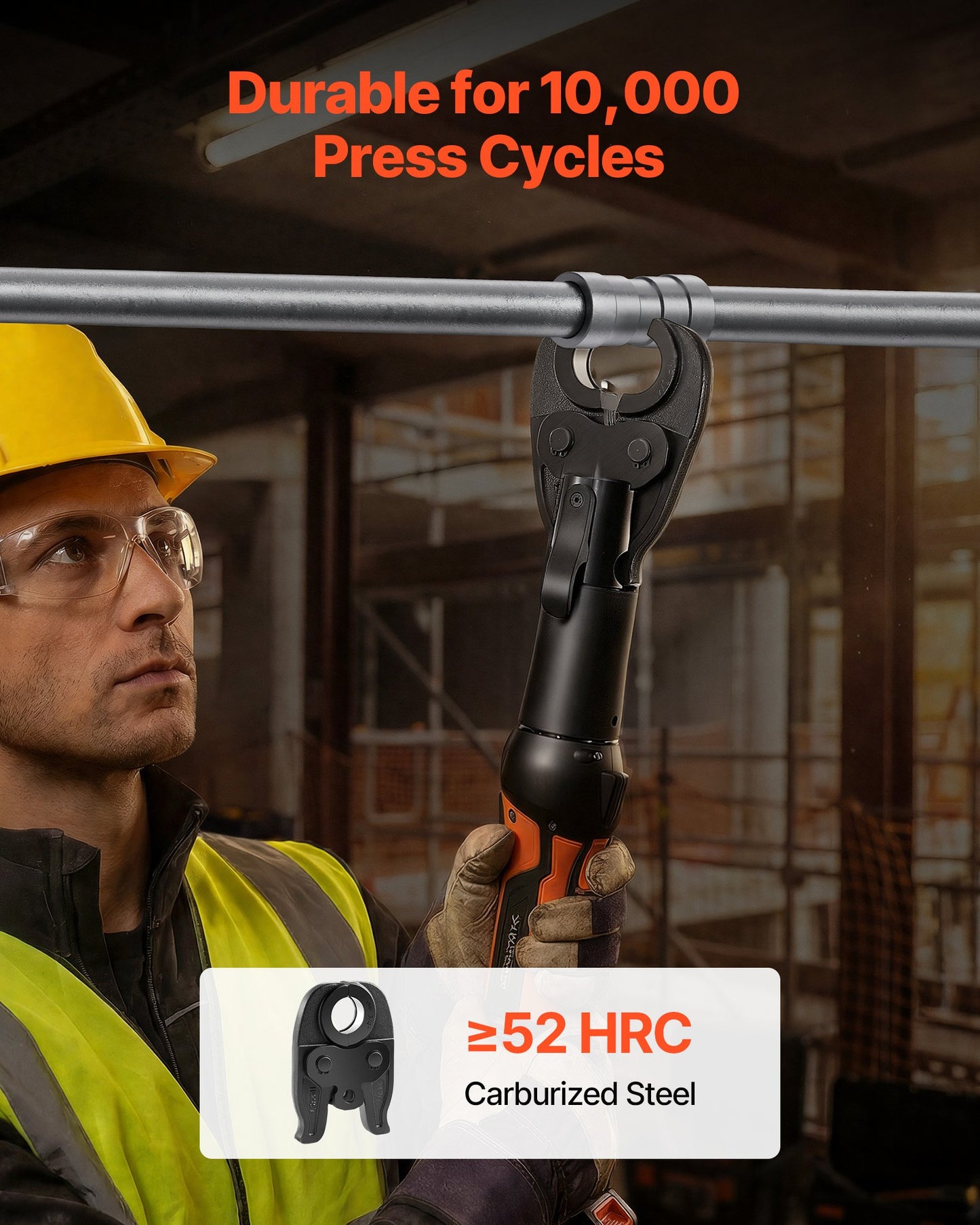 3/4" MegaPress Jaw For Compact Series Press Tools, 52 HRC Hardened Steel Pressing Jaw - Compatible With 24KN Press Tools For Carbon Steel Pipes Connections