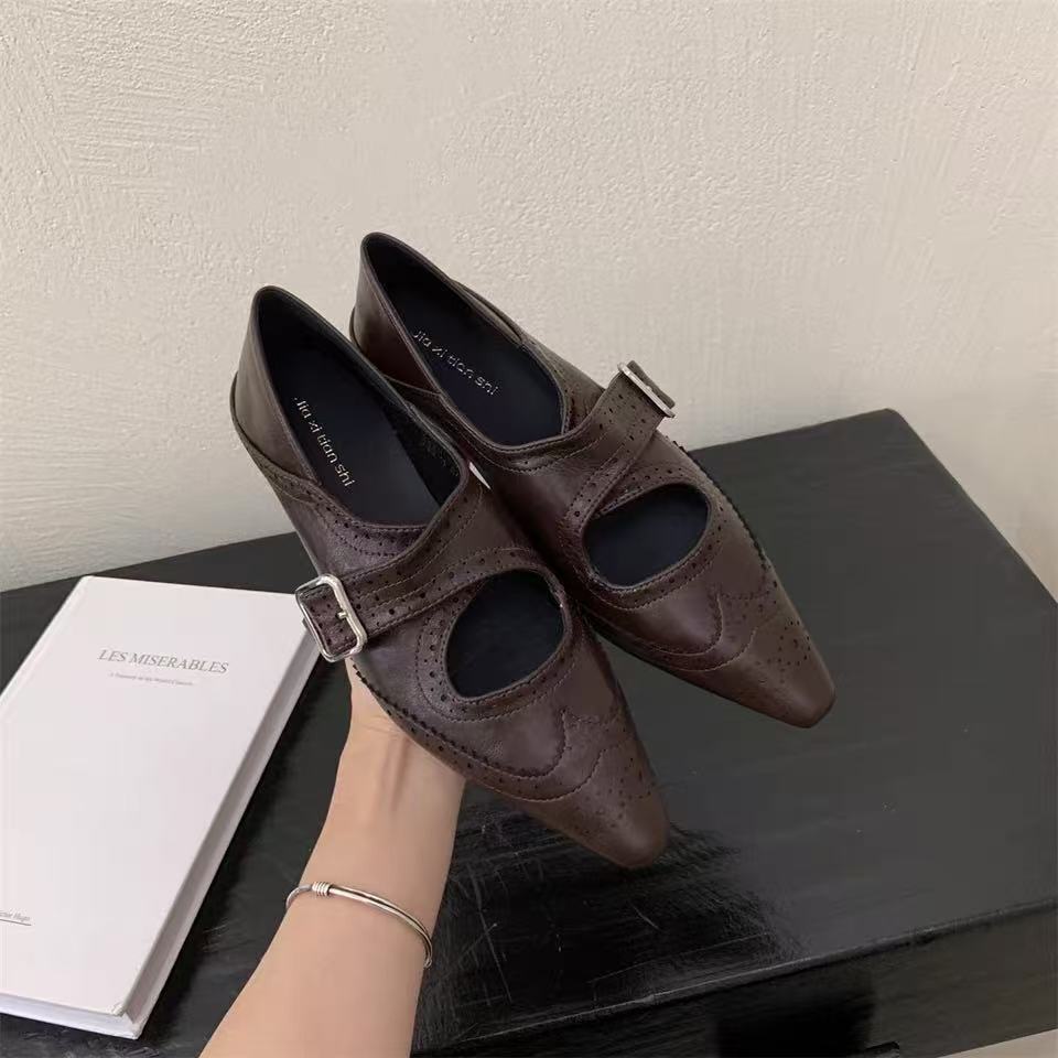 2026 Spring & Summer New Korean Style Fashion Square Toe Mules, Low Block Heel Niche Closed Toe Pumps For Women
