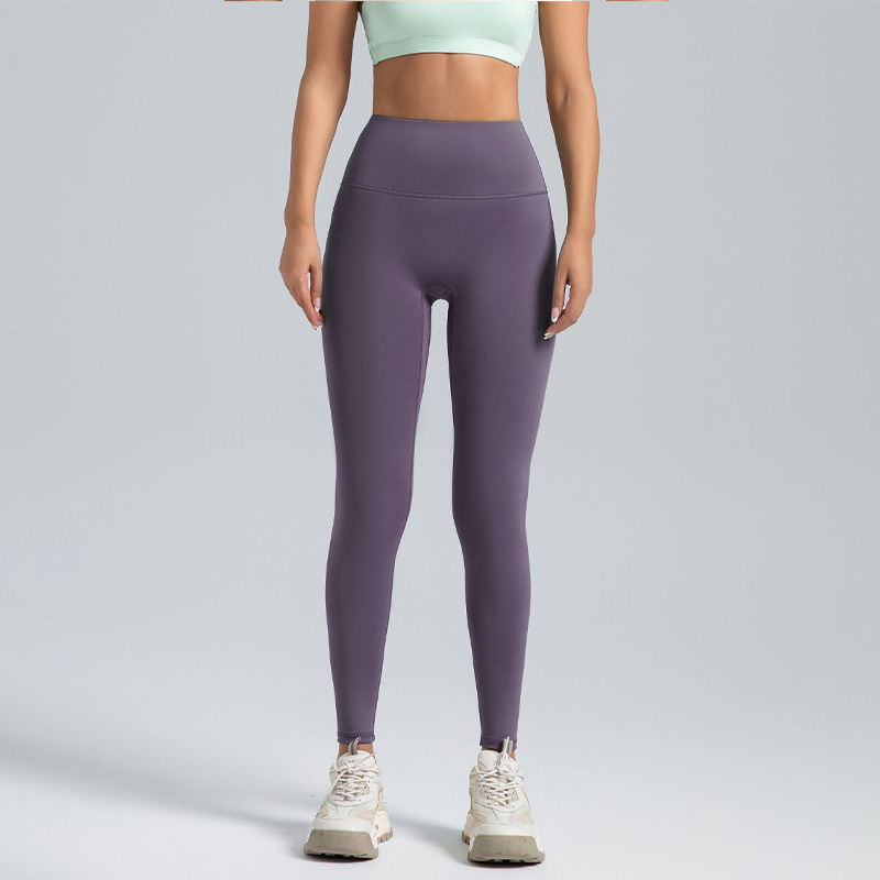 High Waist Hip Lift Yoga Pants Belly Contracting Nude Feel Running Sports Tights