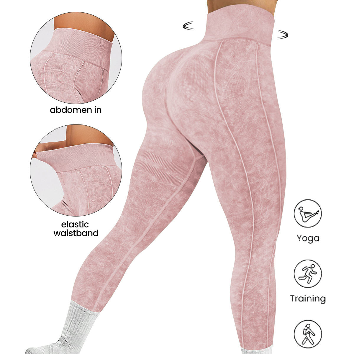 Seamless Yoga High Waist Belly Contracting Sports Tights